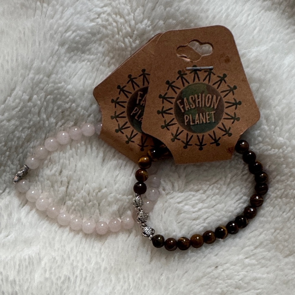 Rose and Tiger Eye Beaded Bracelets turtle star fish